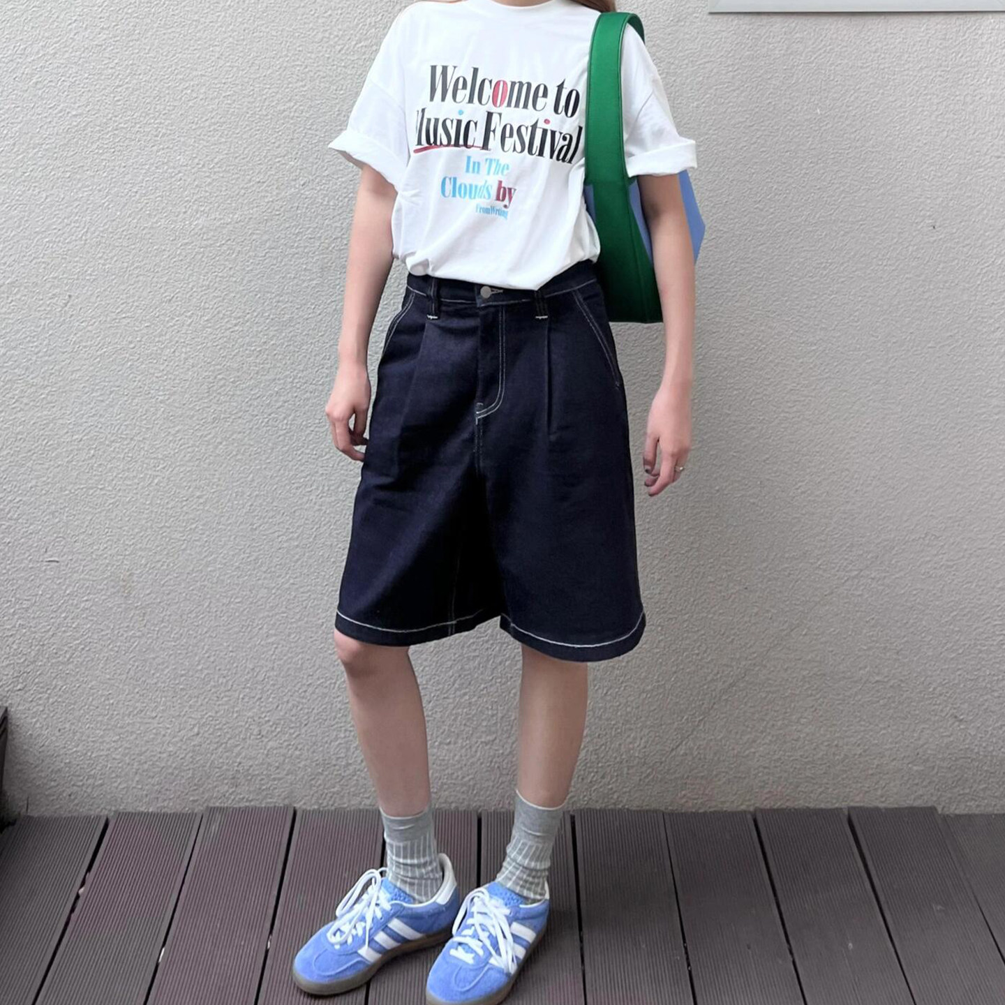 美式深蓝色牛仔短裤女夏天丝薄款