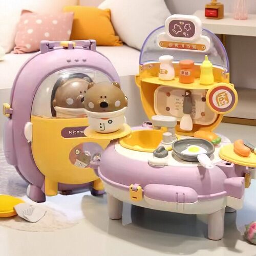 新款儿童益智玩具小熊厨房背包