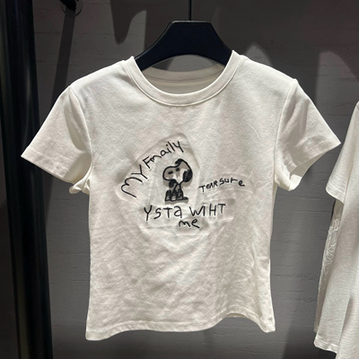 欧货2026春夏新款圆领趣味卡通减龄立体刺绣短袖T恤女百搭上衣ins