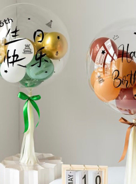 ins儿童生日快乐店铺活动波波球桌飘气球装饰周岁派对场景布置