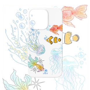 y2k小清新水母简约手机壳适用iPhone17promax苹果16菲林14一加13小米15硬oppo华为mate70荣耀P80红米vivox200