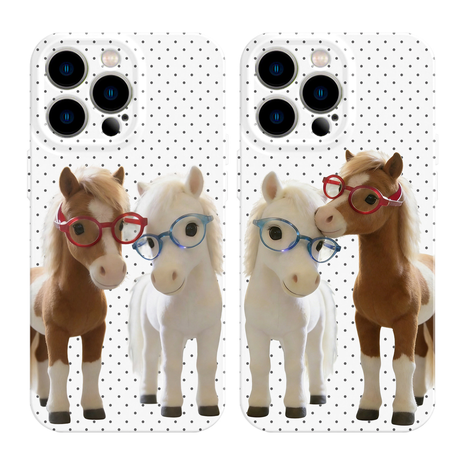 眼镜小马适用iPhone17promax苹果16手机壳15情侣14波点13新年12华为mate70荣耀P80小米vivox300pro一加11oppo