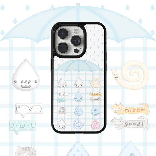 适用iPhone17promax苹果16手机壳15雨伞14黑边13磨砂11华为mate70荣耀P890小米vivox300手账风opporeno12下雨
