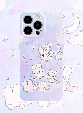 小清新小兔子手机壳适用iPhone17promax苹果16菲林14一加13小米15紫色oppo华为mate70荣耀Pura80红米vivox200