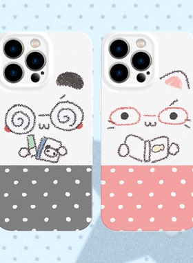 y2k可爱眼镜小猫手机壳适用iPhone17promax苹果16菲林13情侣14小米15古早oppo华为mate70荣耀P80红米vivox200