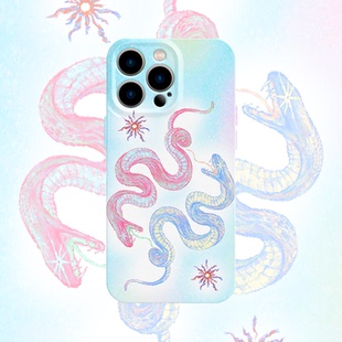 y2k千禧小蛇蓝色手机壳适用iPhone17promax苹果16菲林14一加13小米15粉色oppo华为mate70荣耀P80红米vivox200