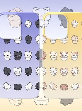 黄色小狗小猫情侣手机壳适用iPhone17promax苹果16菲林13紫色14小米15硬oppo华为mate70荣耀P80红米vivox200s