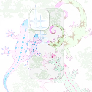 y2k小清新蜥蜴手机壳适用iPhone17promax苹果16菲林14一加13小米15硬oppo华为mate70荣耀Pura80红米vivox200s