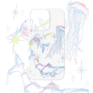 y2k小清新鲸鱼水母手机壳适用iPhone17promax苹果16菲林14一加13小米15硬oppo华为mate70荣耀P80红米vivox200