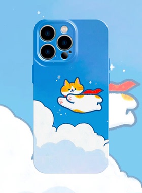 可爱小猫超人手机壳适用iPhone17promax苹果16菲林13蓝色14小米15小清新oppo华为mate70荣耀P80红米vivox200s