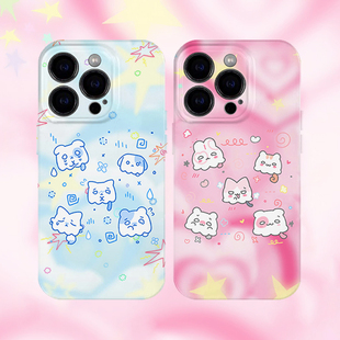 可爱幽灵情侣粉色手机壳适用iPhone17promax苹果16菲林14蓝色13小米15硬oppo华为mate70荣耀P80红米vivox200s