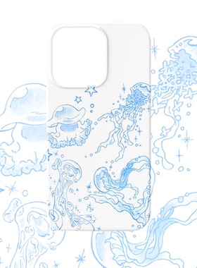 y2k小清新蓝色水母手机壳适用iPhone17promax苹果16菲林14一加13小米15硬oppo华为mate70荣耀P80红米vivox200