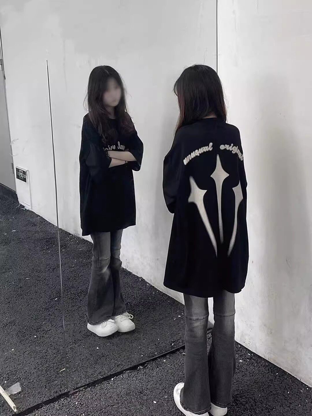 短袖休闲重磅印花纯棉女