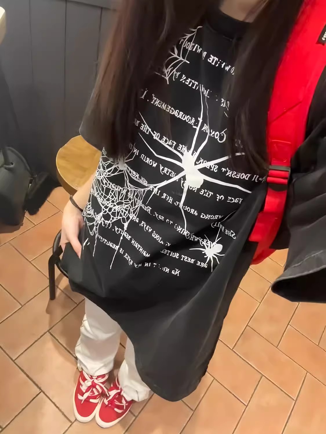 短袖休闲重磅印花纯棉女