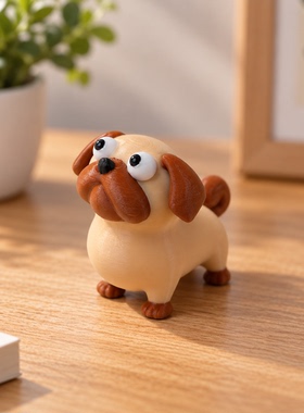 治愈系萌趣八哥犬桌面摆件收纳