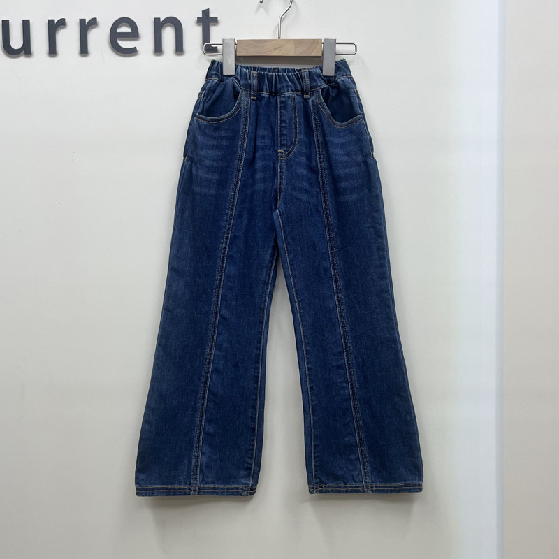 李田童装女童牛仔裤春秋新款女宝宝韩版时尚喇叭裤长裤清仓折扣