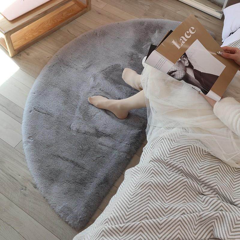 家用仿兔毛地毯椭圆卧室床边毯女生房间异形床前长绒半圆地毯,女士内衣/男士内衣/家居服,晨袍,淘宝优惠券,粉丝福利购,淘宝优惠卷