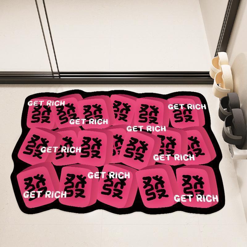 入户门垫代发国潮硅藻泥发财地垫浴室地垫卫生间吸水防滑脚垫玄关