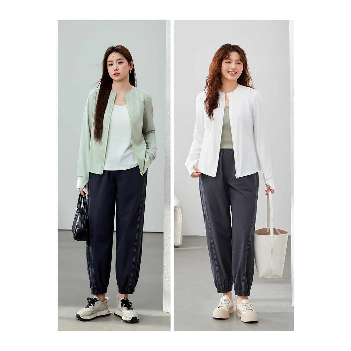 【裸感小蛮腰瑜伽运动风短款外套】纤莉秀大码女装胖mm2025春新款