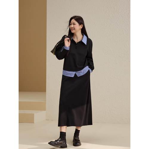 【舒适卫衣套装】纤莉秀大码女装设计感休闲两件套胖mm2025秋新款