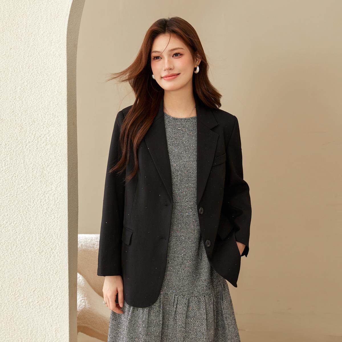 【法式轻奢气质套装】纤莉秀大码女装通勤百搭两件套胖mm春装新款