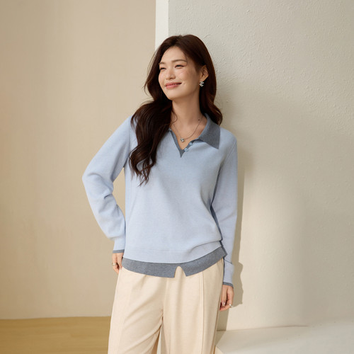 【通勤时尚百搭针织衫】纤莉秀大码女装温柔风上衣胖mm2026春新款