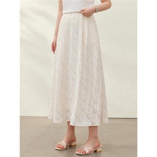 【松紧腰舒适显瘦慵懒气质半身裙】纤莉秀大码女装胖mm2025夏新款