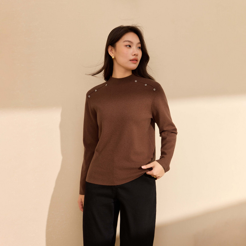 【半高领软糯针织衫】纤莉秀大码女装舒适柔软打底衫胖mm冬装新款,女装/女士精品,大码内搭,淘宝优惠券,粉丝福利购,淘宝优惠卷