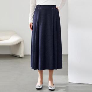 【时髦简约知性百搭垂感显瘦半身裙】纤莉秀大码女装胖mm春装新款