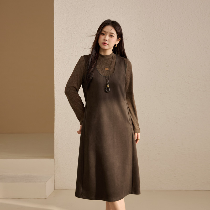 【复古优雅套装】纤莉秀大码女装简约舒适显瘦套装胖mm2025冬新款