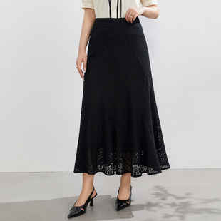 纤莉秀大码女装法式轻熟风包臀裙显瘦蕾丝鱼尾半身裙胖mm夏装新款