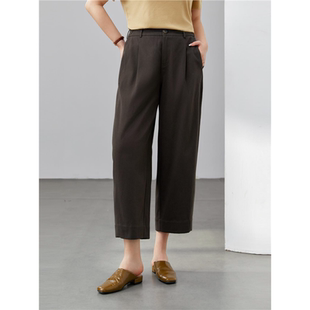【休闲简约百搭显瘦纯棉舒适裤子】纤莉秀大码女装胖mm2025夏新款