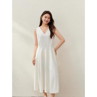 【赫本小黑裙】法式V领掐腰显瘦连衣裙纤莉秀大码女装胖mm夏新款