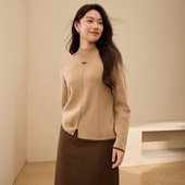 半高领舒适百搭上衣胖mm秋新款 女装 打底外穿针织衫 纤莉秀大码