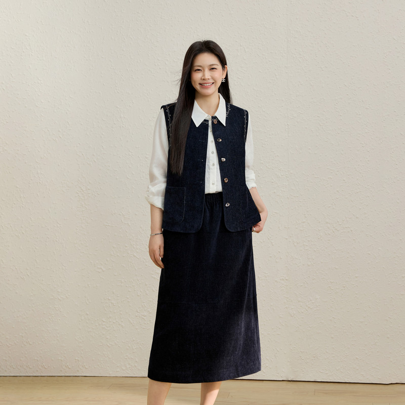【日系套装】文艺复古慵懒舒适两件套装纤莉秀大码女装胖mm春新款