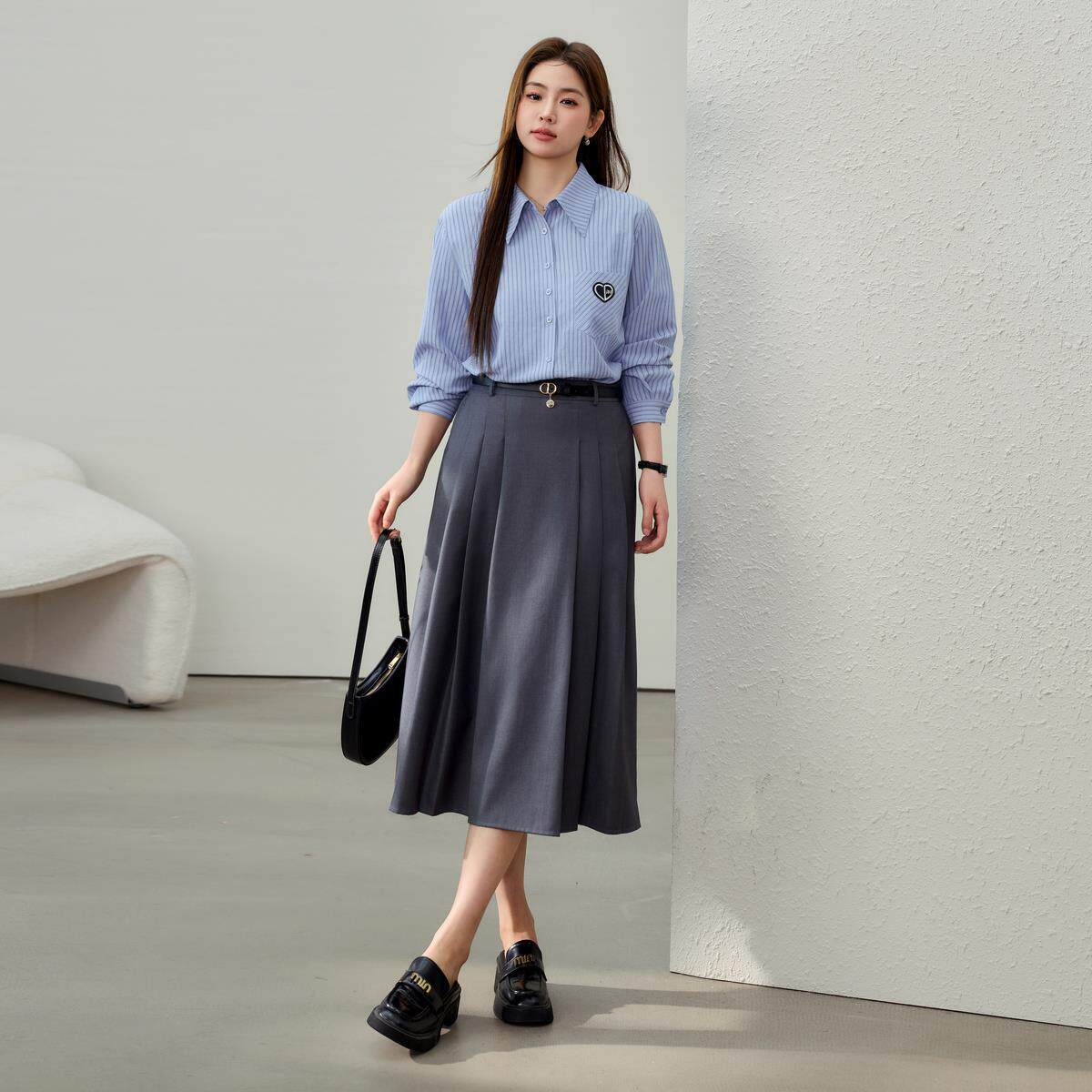 【气质通勤免搭配显瘦两件套装】纤莉秀大码女装胖mm2025春装新款