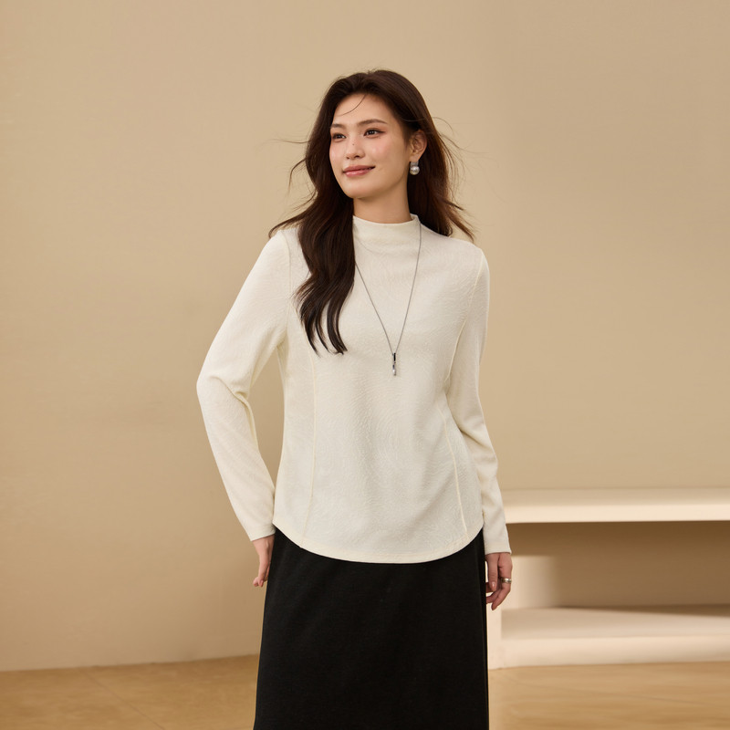 【黑标】提花肌理感半高领针织衫纤莉秀大码女装胖mm2025冬装新款,女装/女士精品,大码内搭,淘宝优惠券,粉丝福利购,淘宝优惠卷