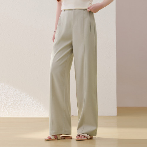 【直筒显瘦裤子】纤莉秀大码女装时尚简约通勤长裤胖mm2026夏新款