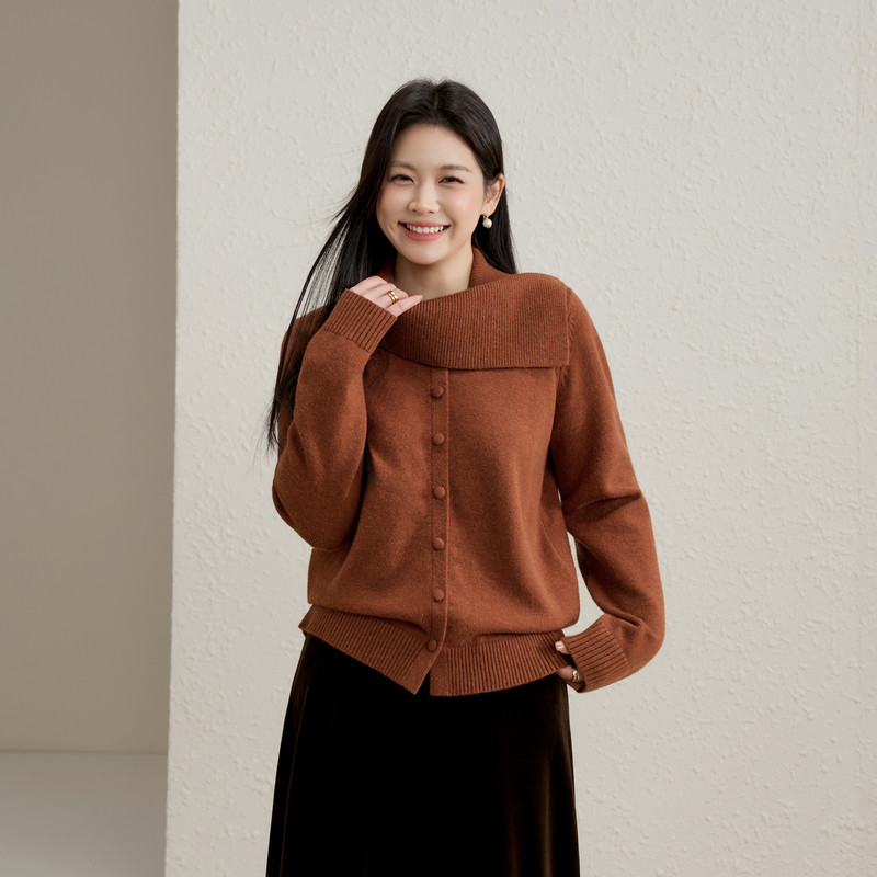 【设计感围脖领毛衣】纤莉秀大码女装法式气质上衣胖mm2026春新款,女装/女士精品,大码内搭,淘宝优惠券,粉丝福利购,淘宝优惠卷