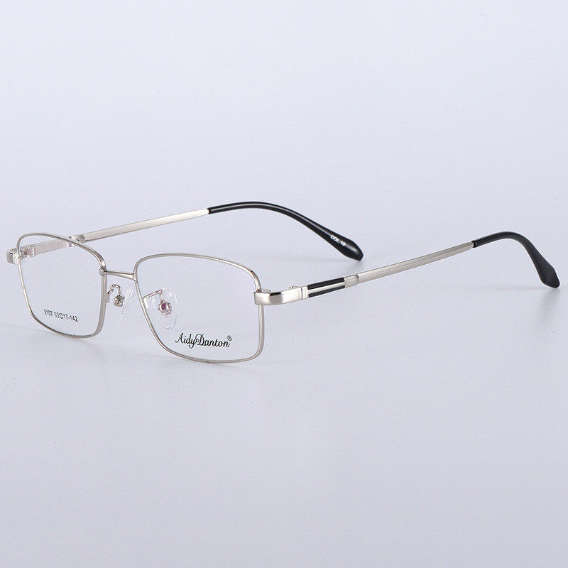 金属眼镜框宽边记忆钛合金 男士光学眼镜配近视眼镜防蓝光变色