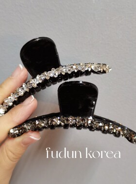 【9.5cm】高级感鲨鱼夹中号发夹中少发量后脑勺发夹韩国进口闪钻
