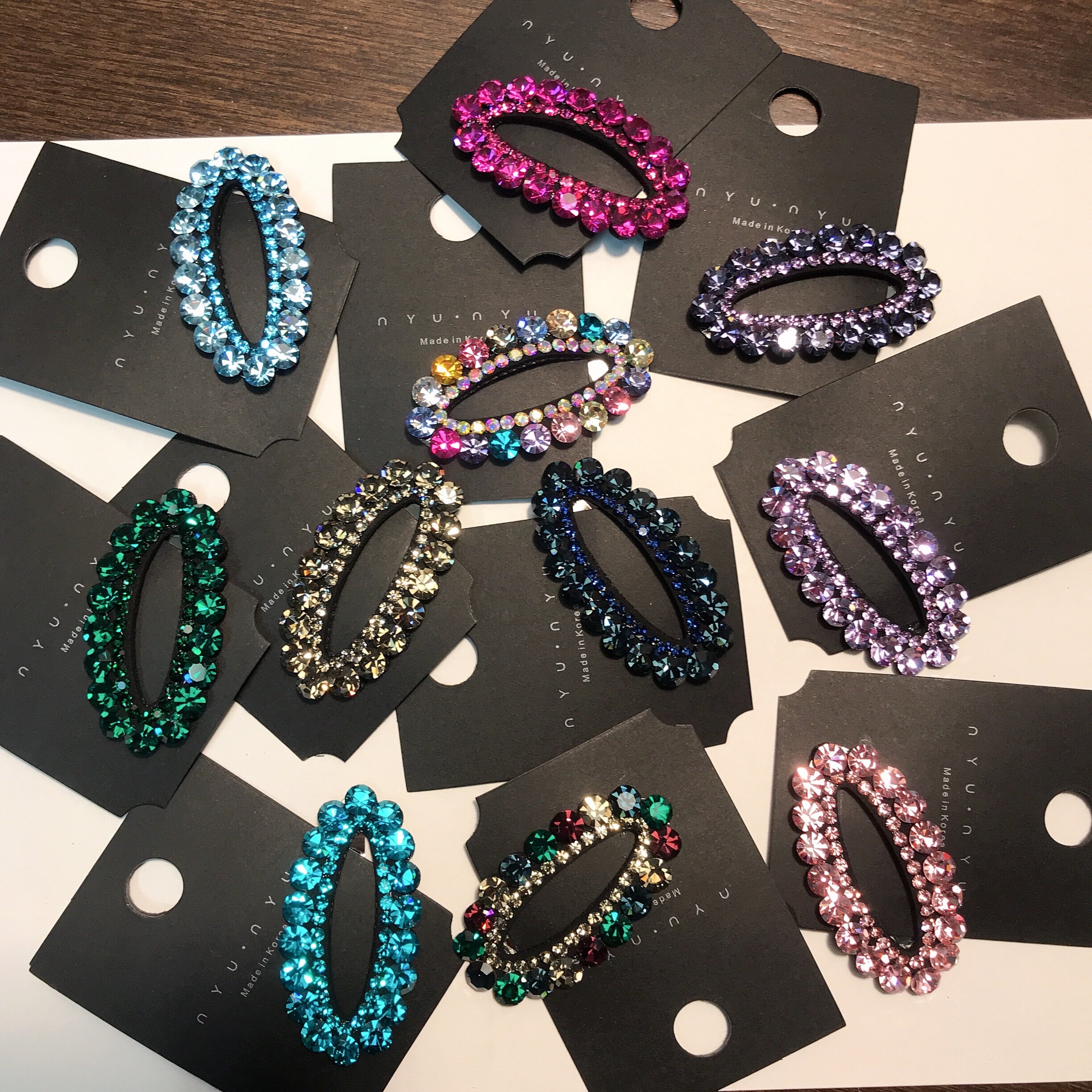 发夹韩国进口超闪s家水钻花边椭圆边夹拜拜发夹bb夹nyunyu发夹