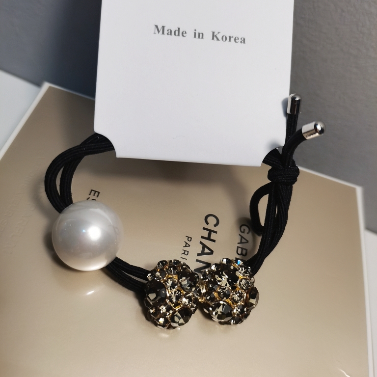 头绳皮筋水晶蝴蝶结闪钻珍珠发圈韩国东大门高弹不强大头饰高级感