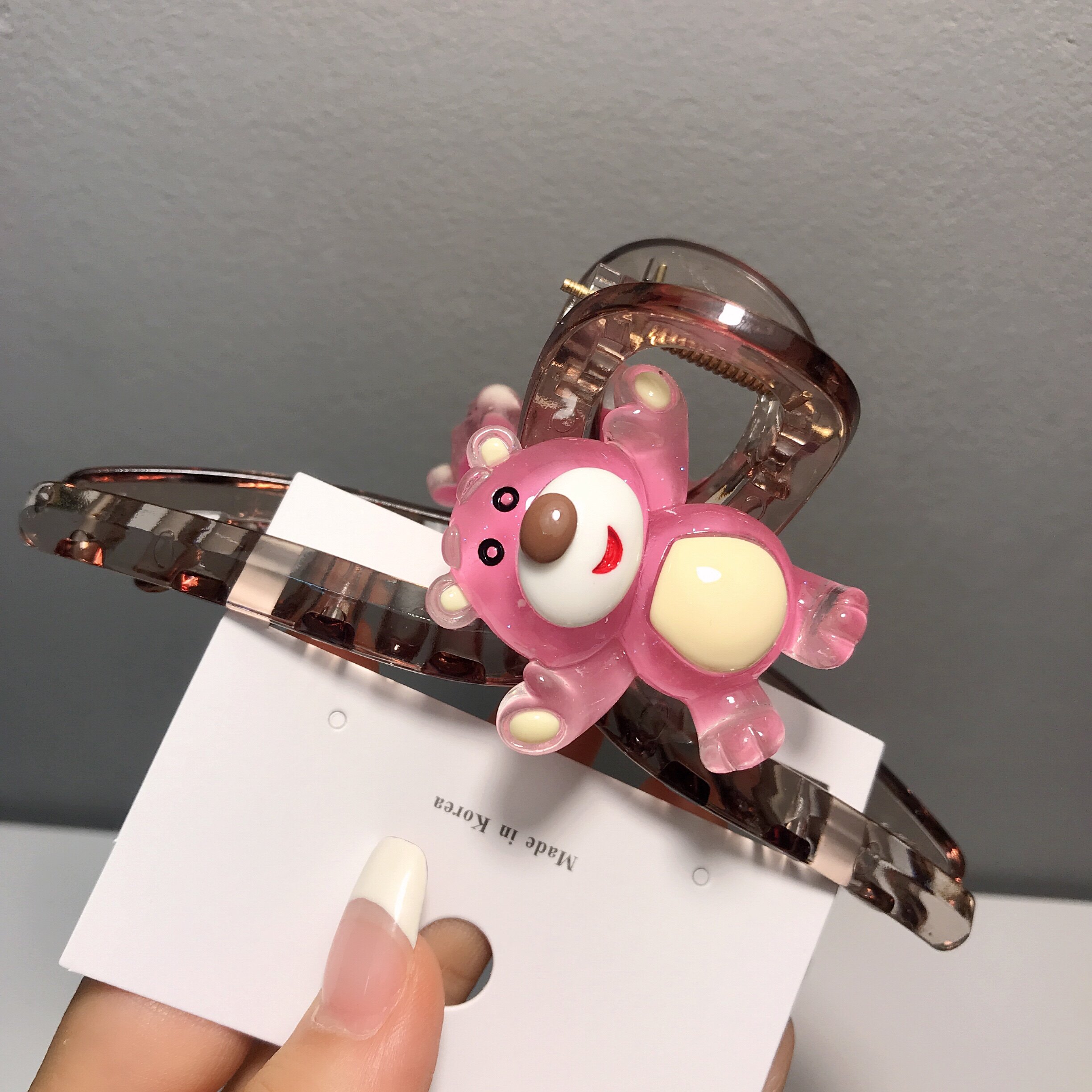 草莓熊发夹抓夹【13cm】韩国东大门卡哇伊后脑勺盘发鲨鱼夹q版