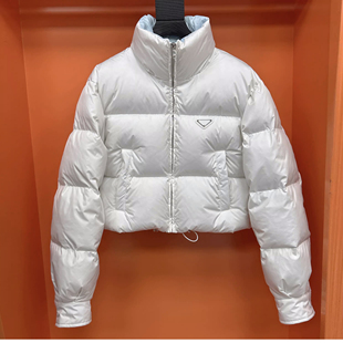工厂2025冬季新款两色短款羽绒服90白鸭绒金属标撞色保暖加厚外套