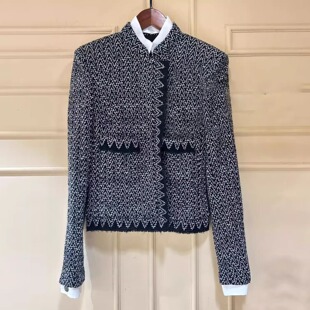 手工坊意大利粗花呢手工内里小香风短外套26A0031