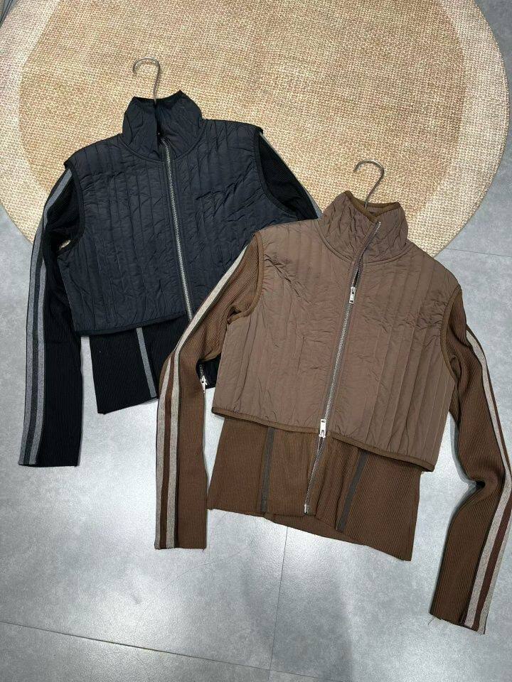 韩版立领拉链短款假两件棉服外套