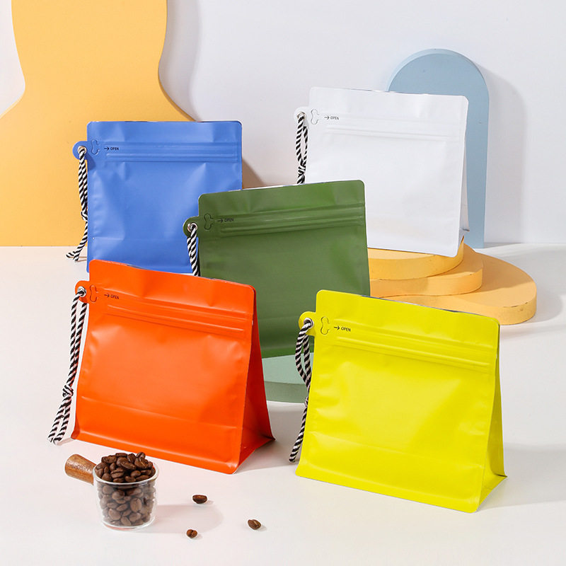 挂绳咖啡袋茶叶饼干喜糖包装袋八边封带气阀意式咖啡豆手拎烘焙袋