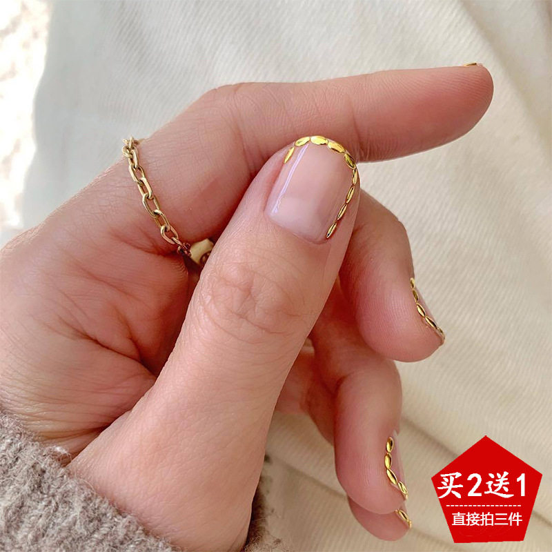 马眼铆钉金属半圆五角星盒装美甲