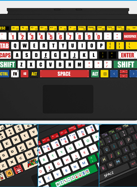 适用微软Surface Book Laptop Go  1/2/3 Pro 4/5/6/7/8/9/X笔记本电脑键盘贴纸按键贴卡通可爱装饰个性磨砂